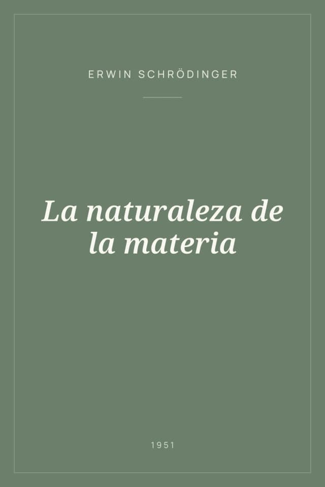 Portada de La naturaleza de la materia