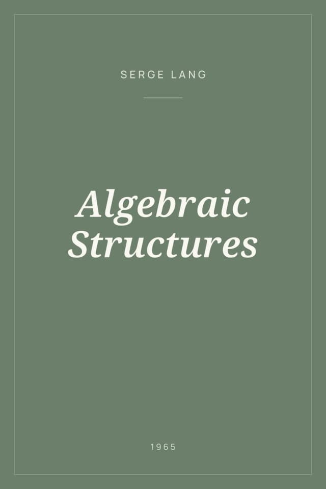 Portada de Algebraic Structures