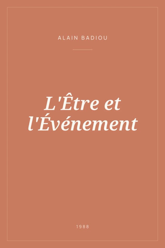 Portada de L'Être et l'Événement
