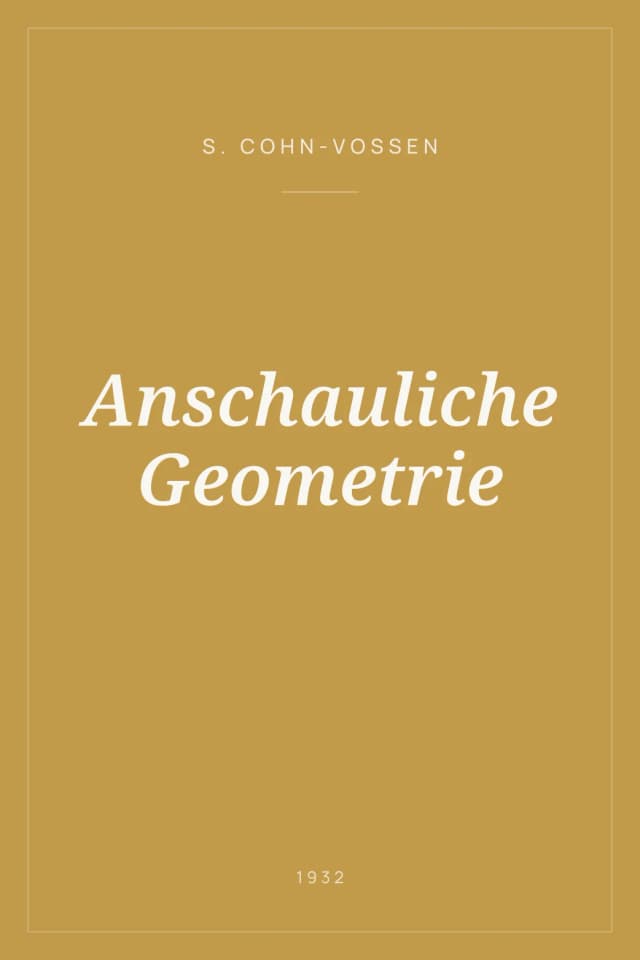 Portada de Anschauliche Geometrie