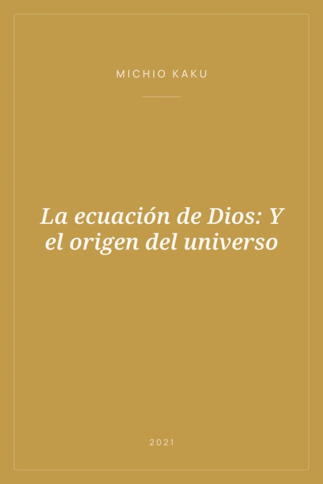 Portada de La ecuación de Dios: Y el origen del universo