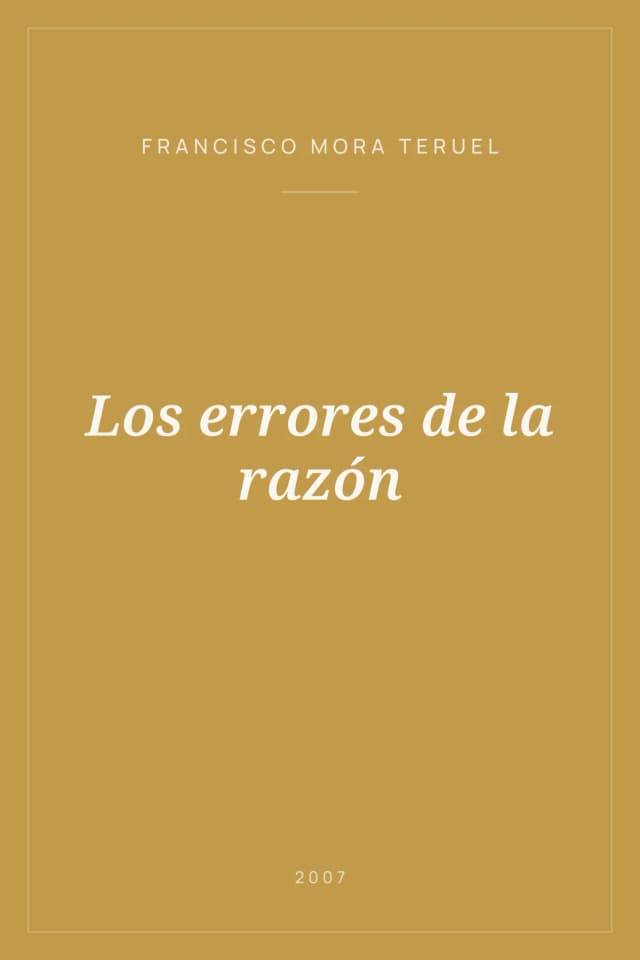 Portada de Los errores de la razón