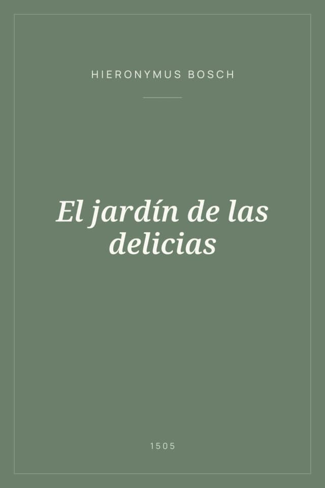 Portada de El jardín de las delicias