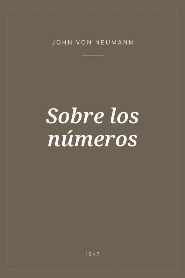 Portada de Sobre los números