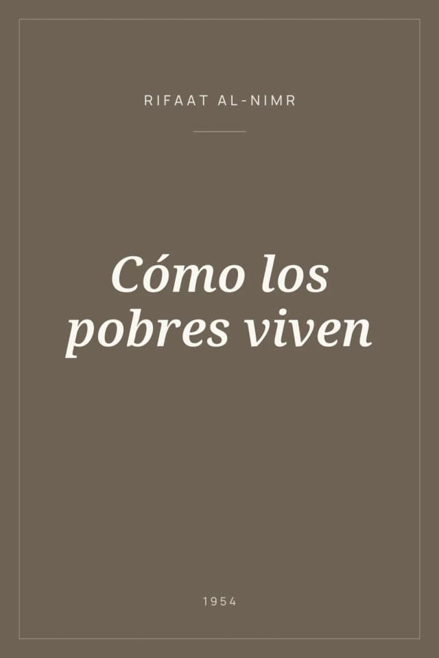 Portada de Cómo los pobres viven