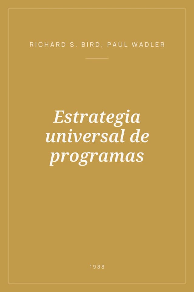 Portada de Estrategia universal de programas