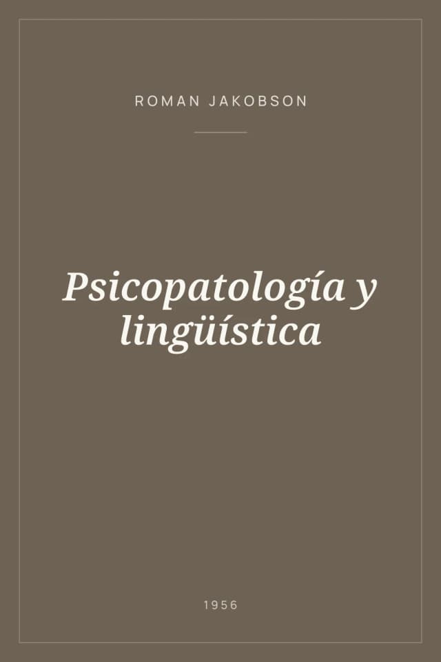 Portada de Psicopatología y lingüística