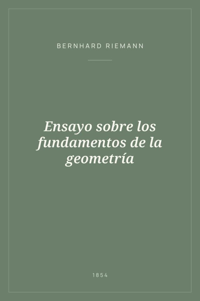 Portada de Ensayo sobre los fundamentos de la geometría