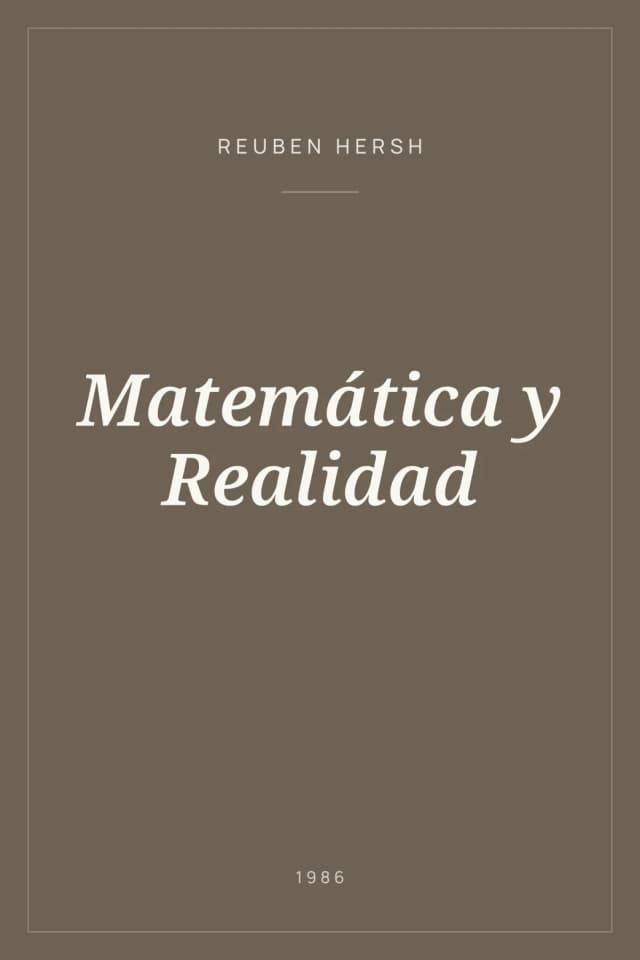 Portada de Matemática y Realidad