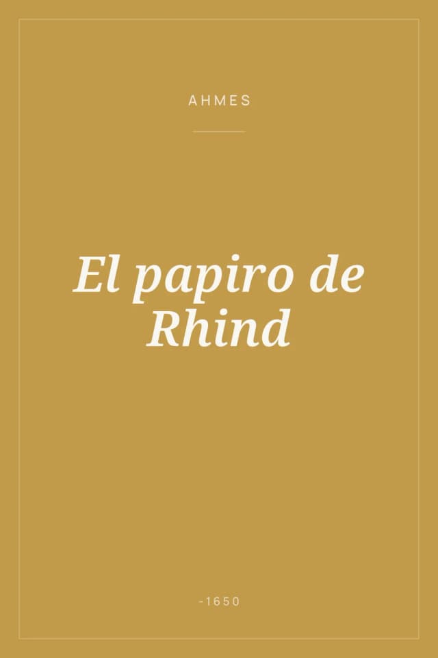 Portada de El papiro de Rhind