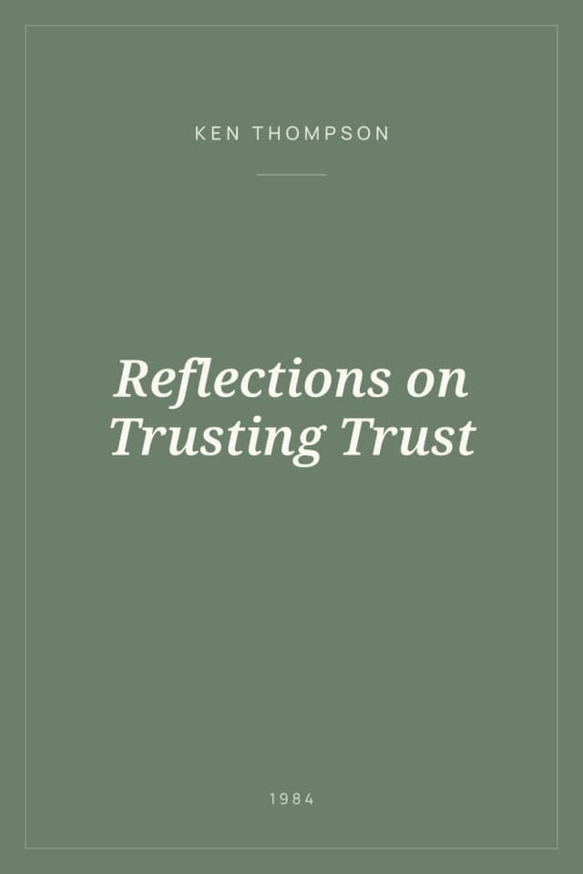 Portada de Reflections on Trusting Trust