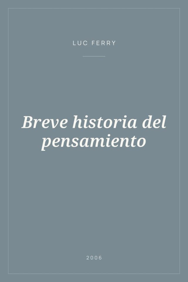 Portada de Breve historia del pensamiento