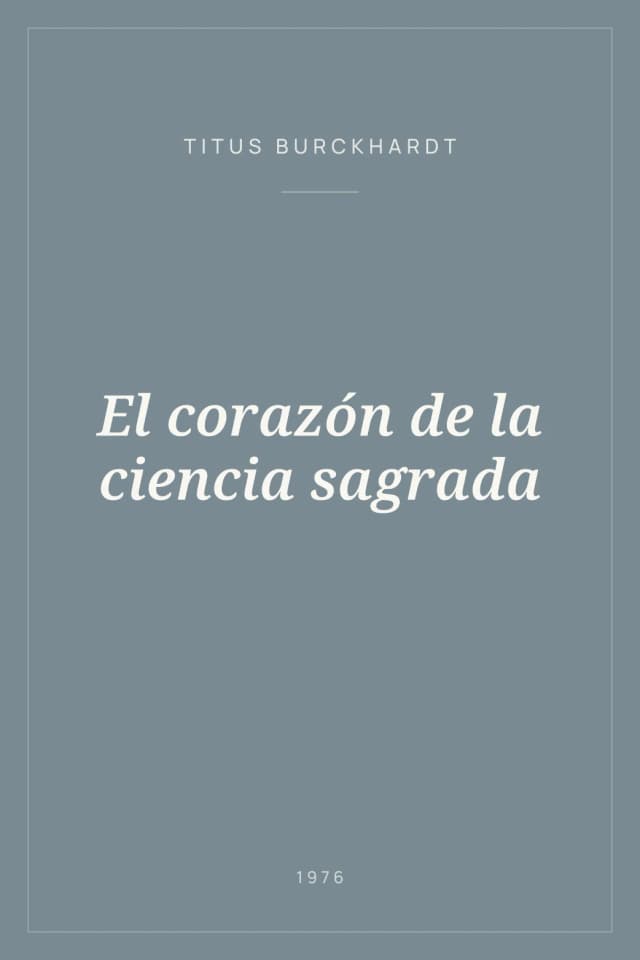 Portada de El corazón de la ciencia sagrada