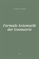 Portada de Formale Axiomatik der Geometrie