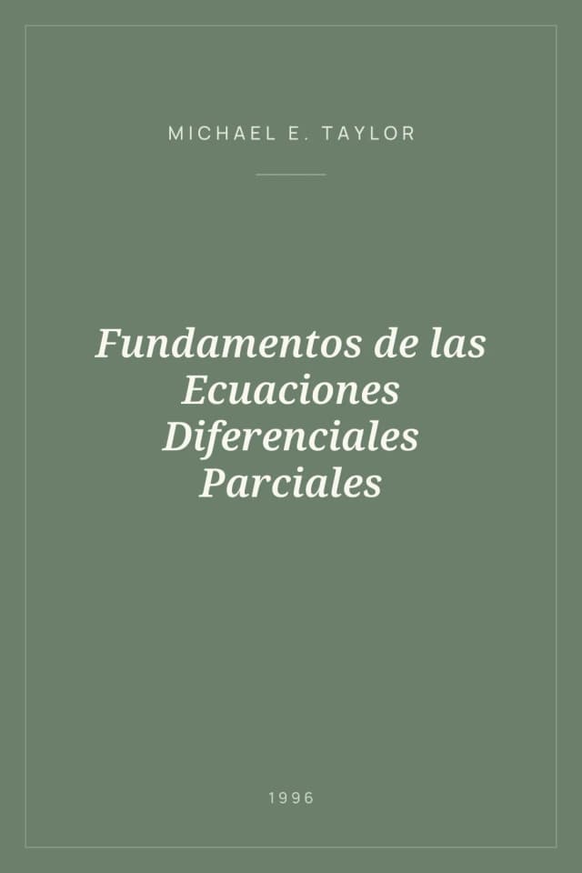Portada de Fundamentos de las Ecuaciones Diferenciales Parciales