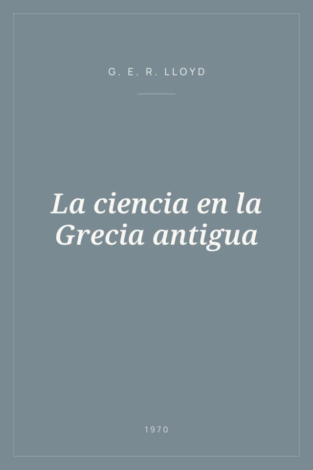 Portada de La ciencia en la Grecia antigua