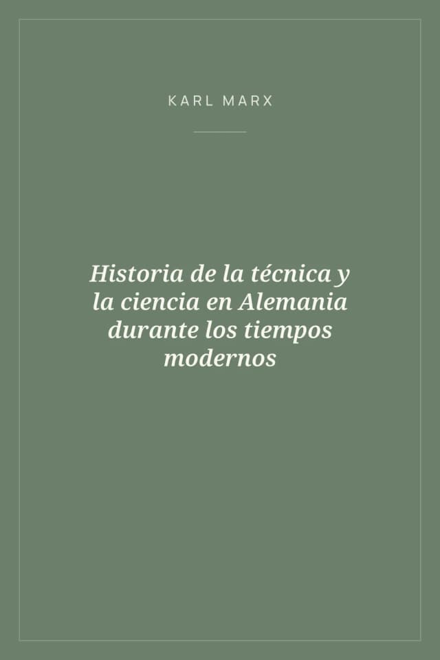 Portada de Historia de la técnica y la ciencia en Alemania durante los tiempos modernos