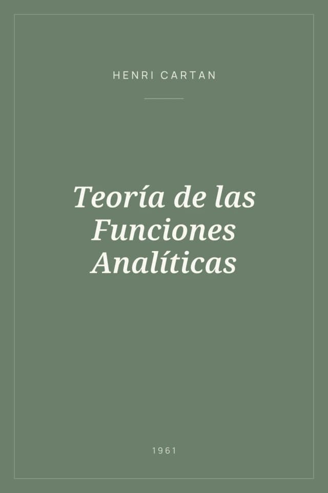 Portada de Teoría de las Funciones Analíticas