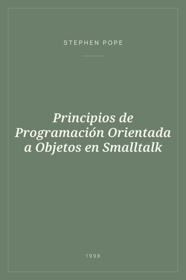 Portada de Principios de Programación Orientada a Objetos en Smalltalk