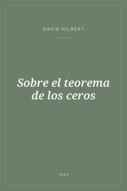 Portada de Sobre el teorema de los ceros