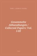 Portada de Gesammelte Abhandlungen / Collected Papers: Vol. I-III