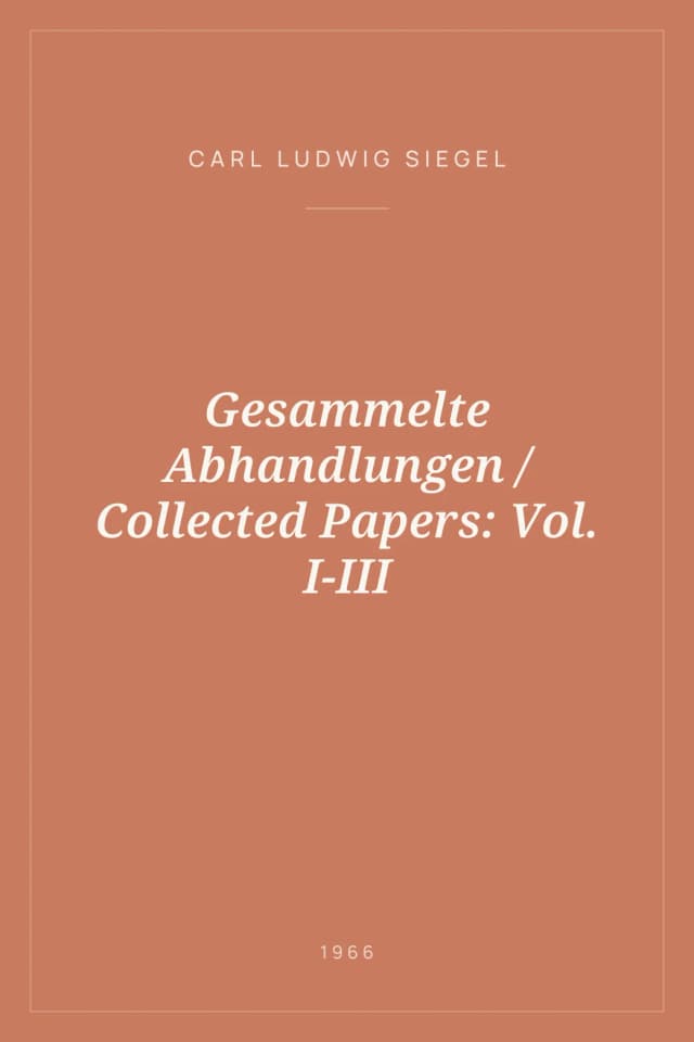 Portada de Gesammelte Abhandlungen / Collected Papers: Vol. I-III