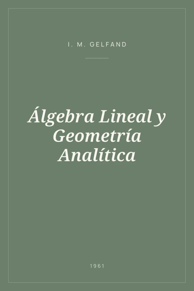 Portada de Álgebra Lineal y Geometría Analítica