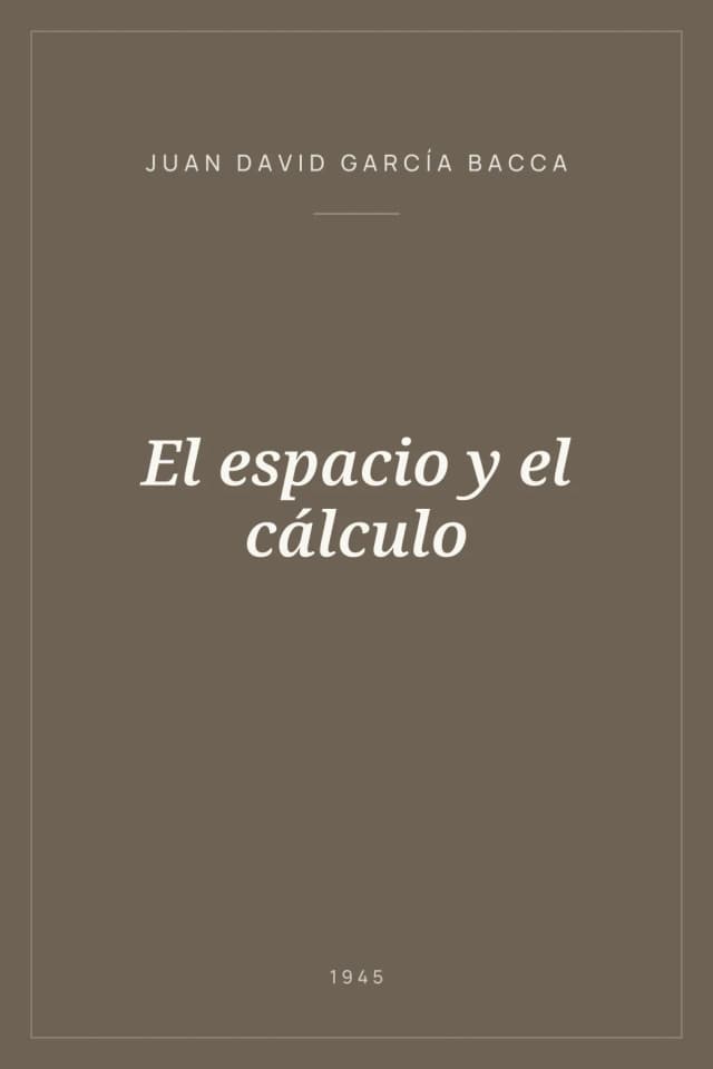 Portada de El espacio y el cálculo