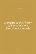 Portada de Elements of the Theory of Functions and Functional Analysis