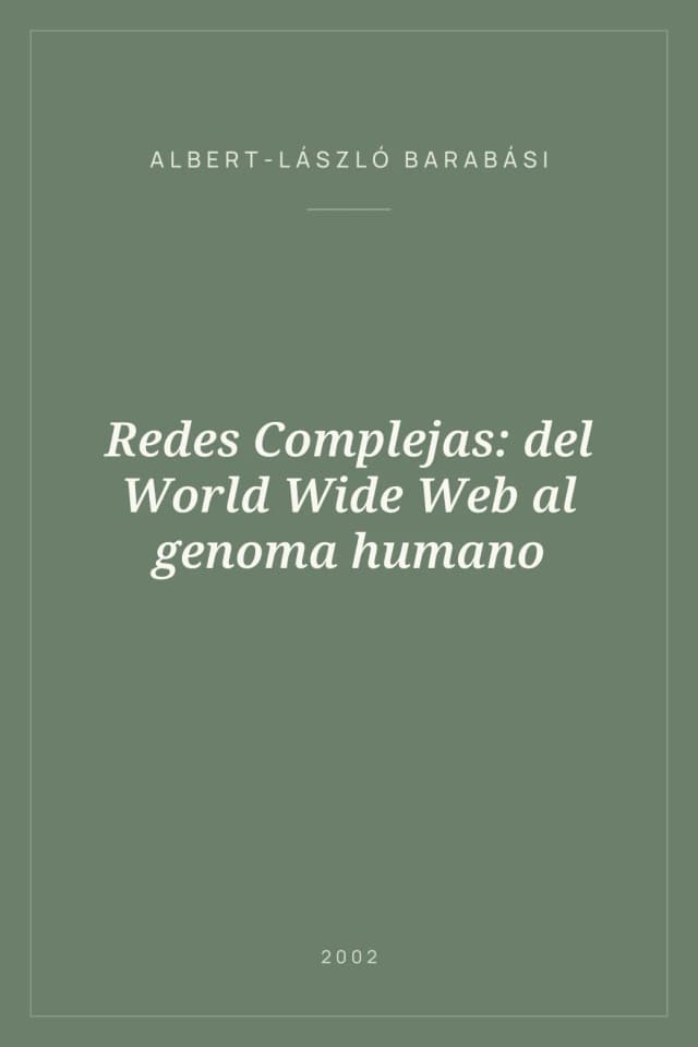 Portada de Redes Complejas: del World Wide Web al genoma humano