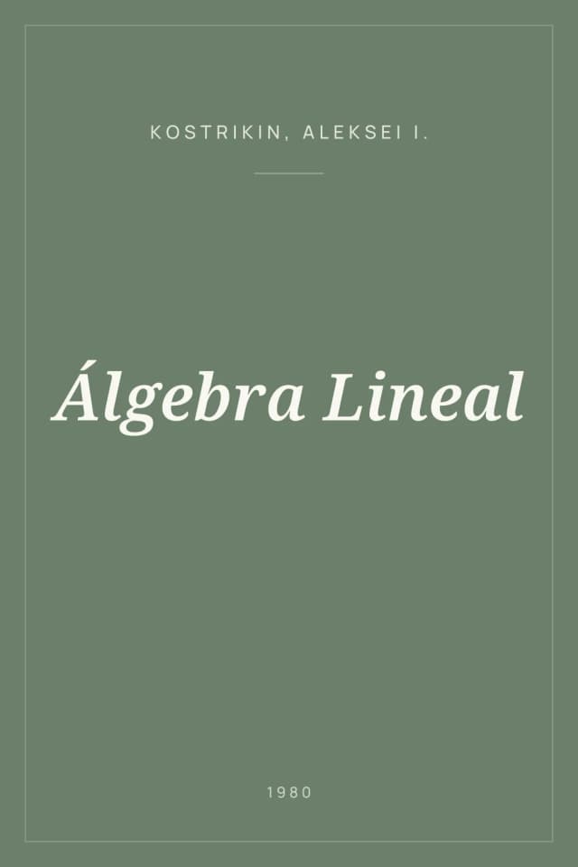 Portada de Álgebra Lineal