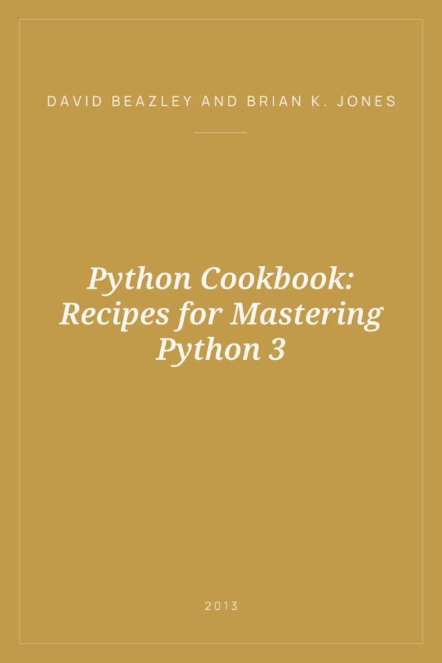 Portada de Python Cookbook: Recipes for Mastering Python 3
