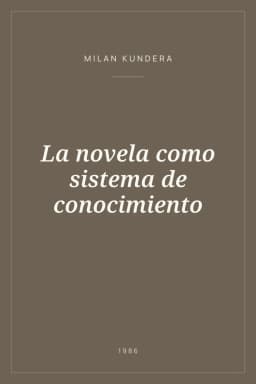Portada de La novela como sistema de conocimiento