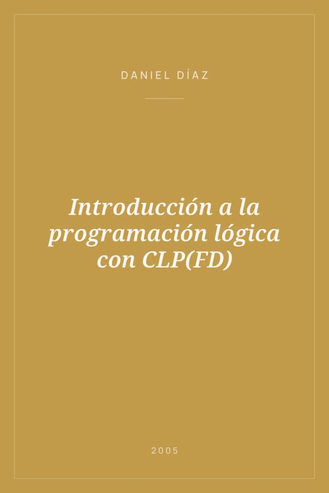 Portada de Introducción a la programación lógica con CLP(FD)