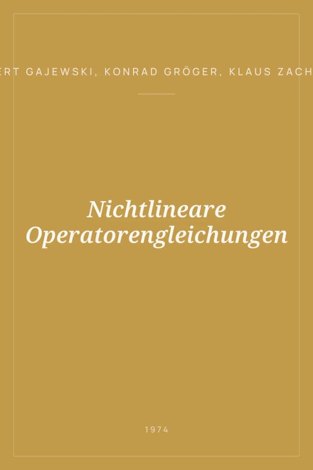 Portada de Nichtlineare Operatorengleichungen