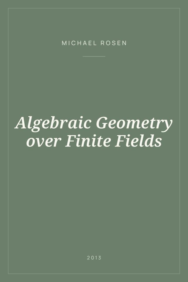 Portada de Algebraic Geometry over Finite Fields