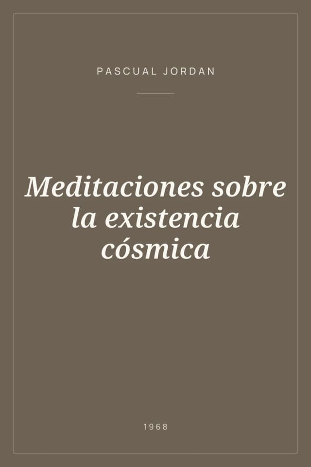 Portada de Meditaciones sobre la existencia cósmica