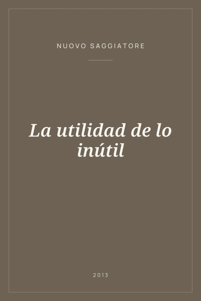 Portada de La utilidad de lo inútil
