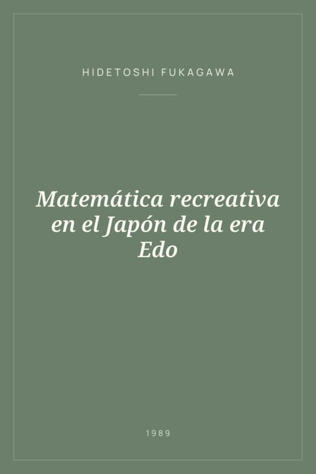 Portada de Matemática recreativa en el Japón de la era Edo