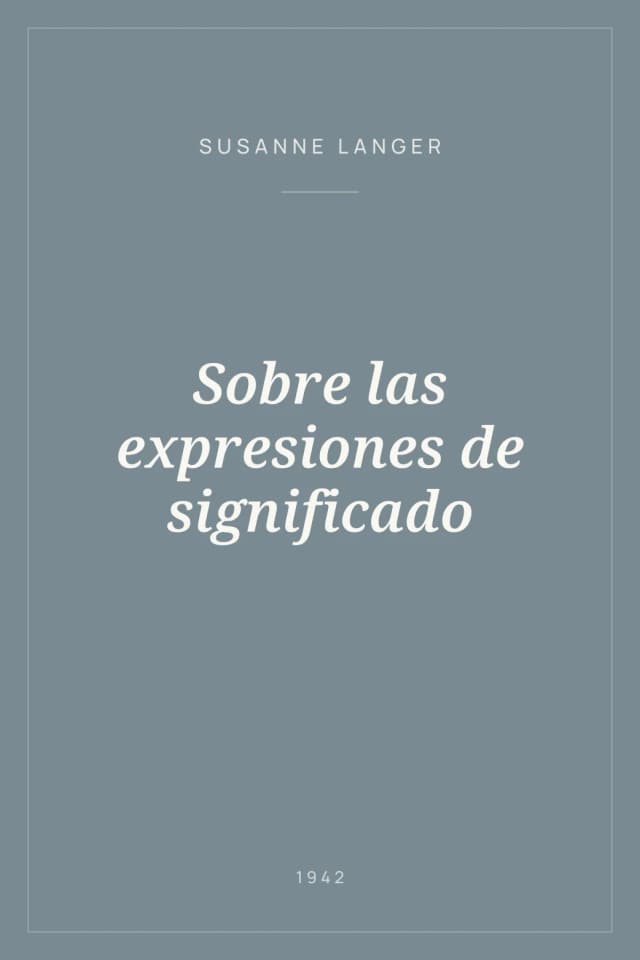 Portada de Sobre las expresiones de significado