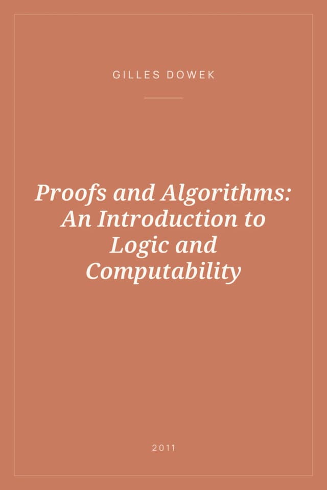 Portada de Proofs and Algorithms: An Introduction to Logic and Computability