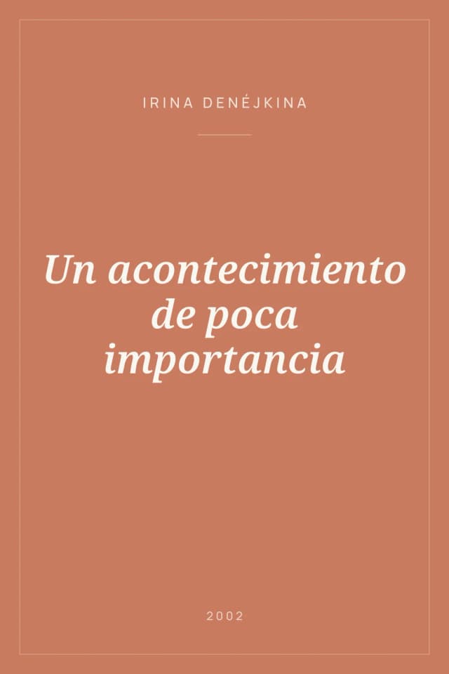 Portada de Un acontecimiento de poca importancia