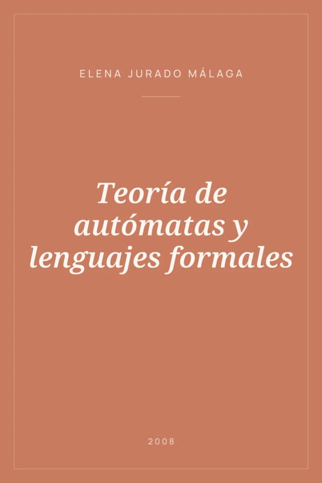 Portada de Teoría de autómatas y lenguajes formales