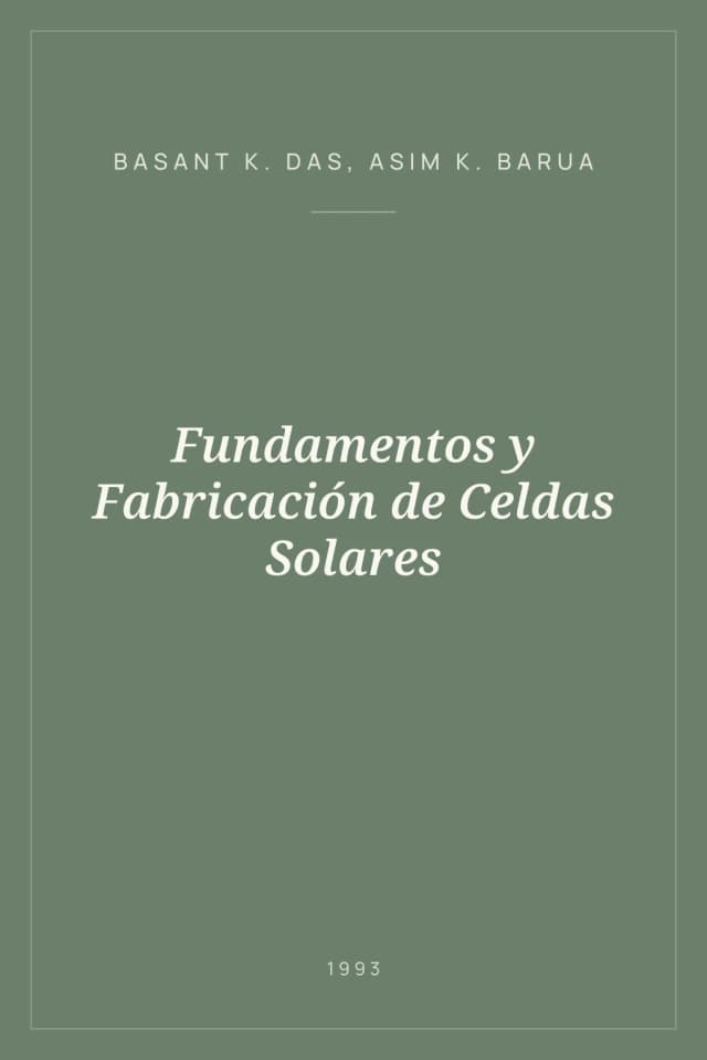 Portada de Fundamentos y Fabricación de Celdas Solares