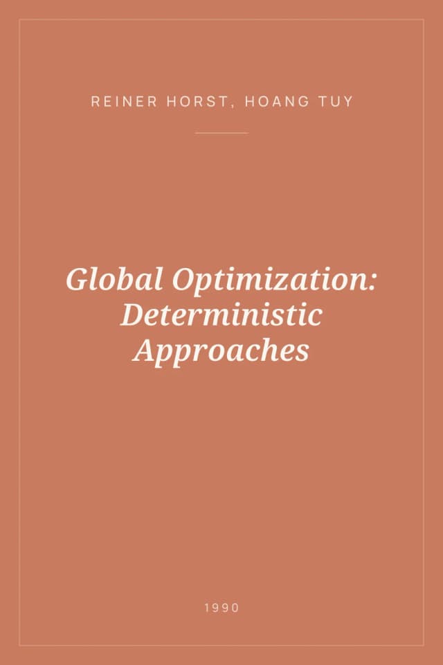Portada de Global Optimization: Deterministic Approaches