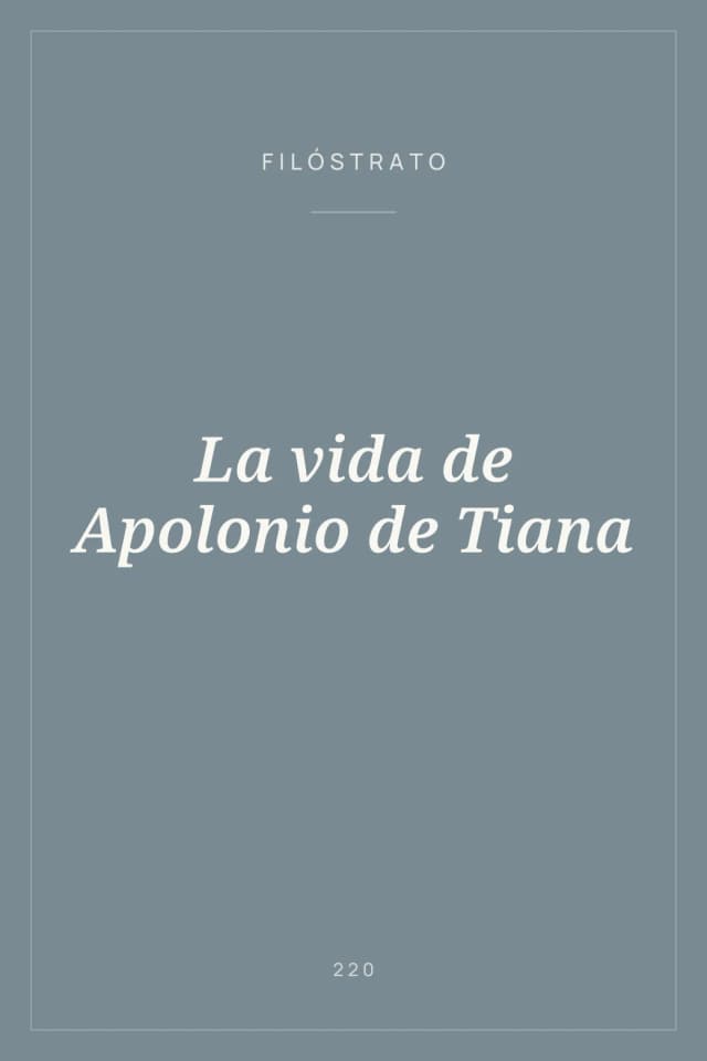Portada de La vida de Apolonio de Tiana