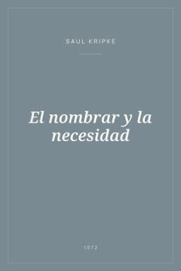 Portada de El nombrar y la necesidad