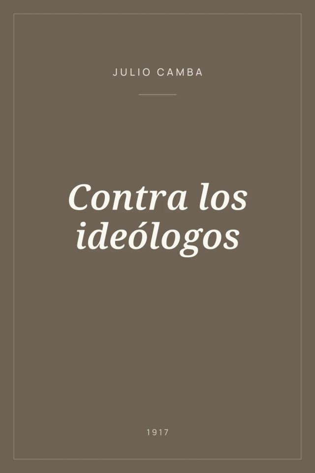 Portada de Contra los ideólogos