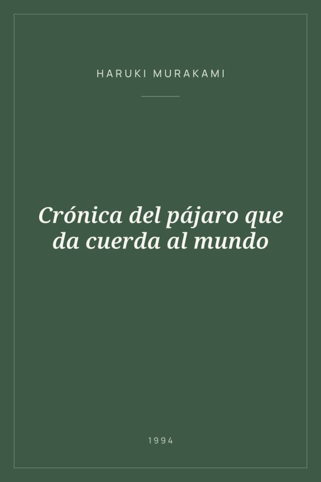 Portada de Crónica del pájaro que da cuerda al mundo