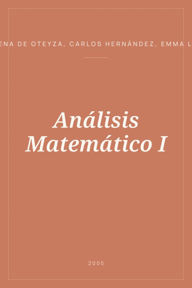 Portada de Análisis Matemático I